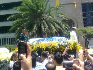 President Corazon Aquino's casket